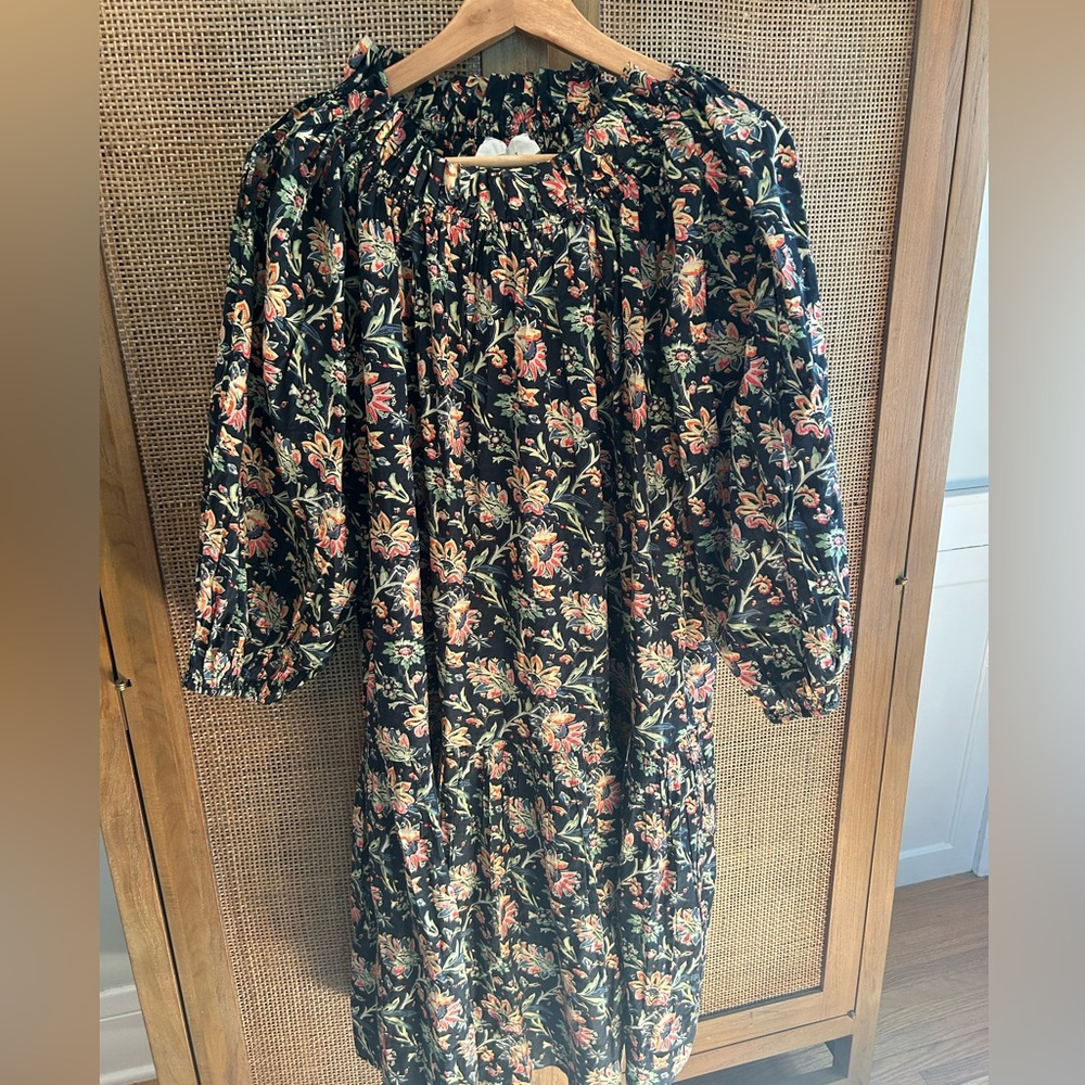 The Great: The Short Victorian Dress in black paisley